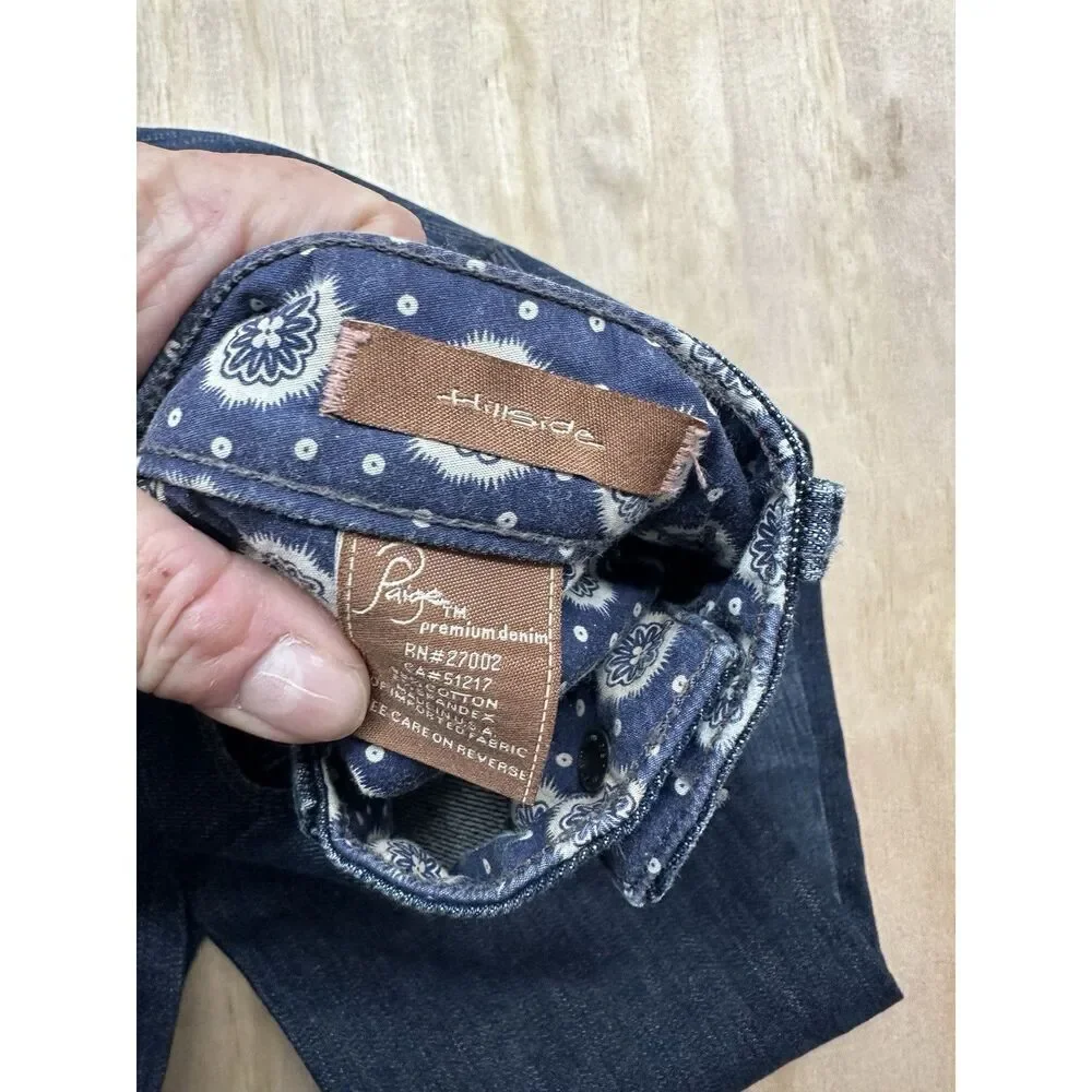 Paige Hillside Premium Denim Jeans Wide Leg 30 Dark Wash‎